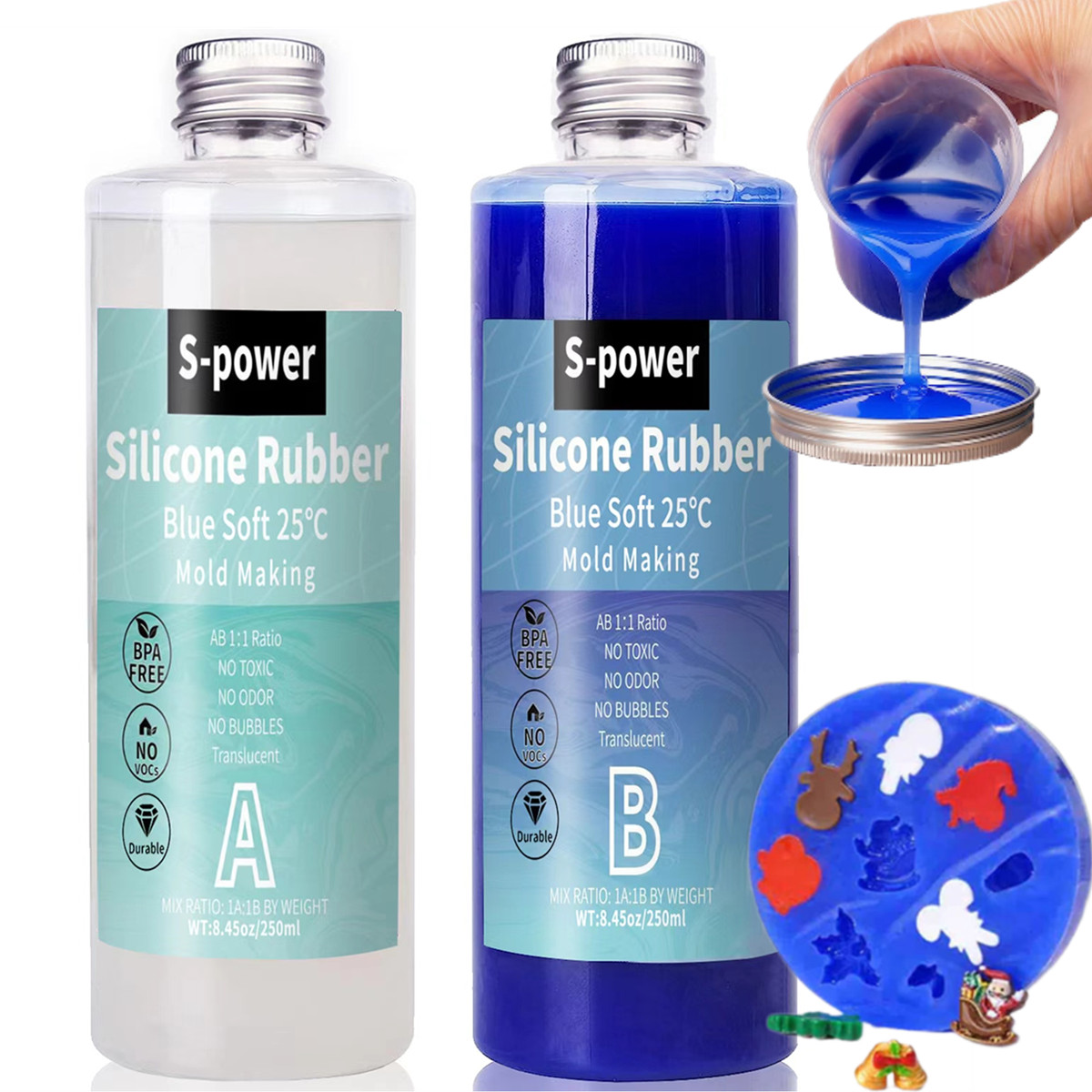 Soap Making Ratios - Platinu siliconen mallen maken 1:1 mengverhouding,