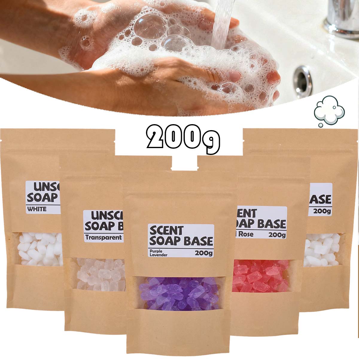 Soap Making Goats Milk - 200g Geurende Zeep Basis Glycerine Smeltzeep