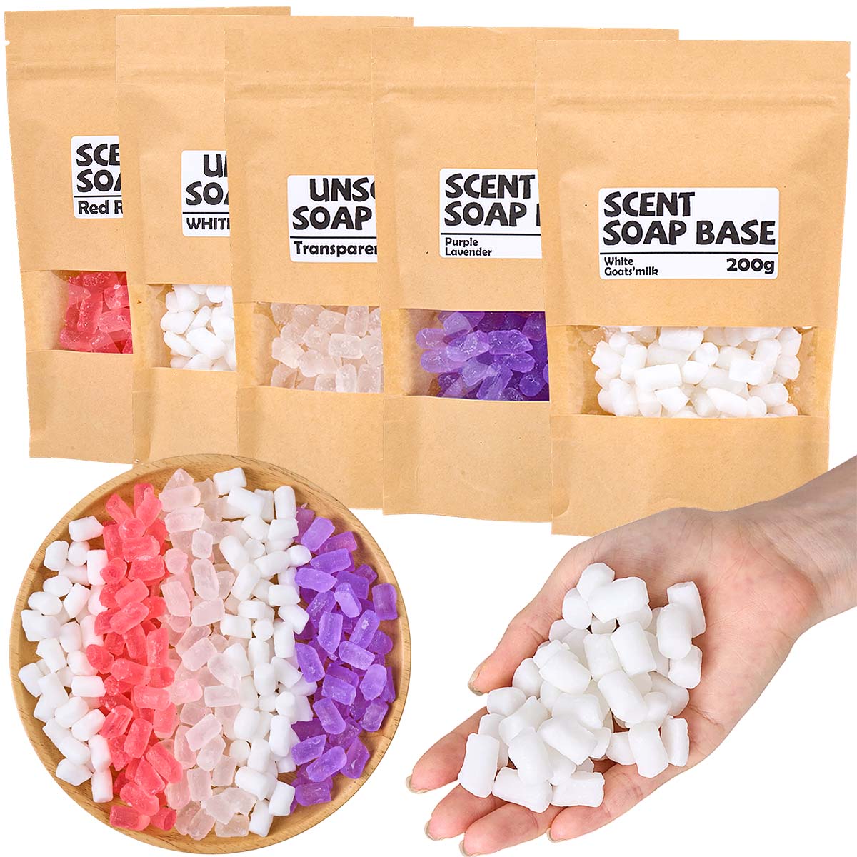 Soap Making Goats Milk - 200g Kleur Glycerine Zeep Basis DIY