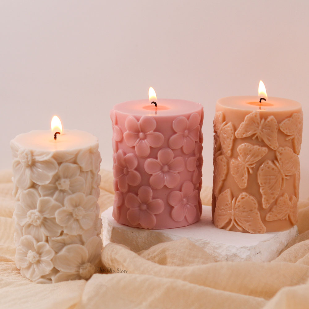 Soap Making Business - Bloem Vlinder Zuilvormige Siliconen Kaars Schimmel