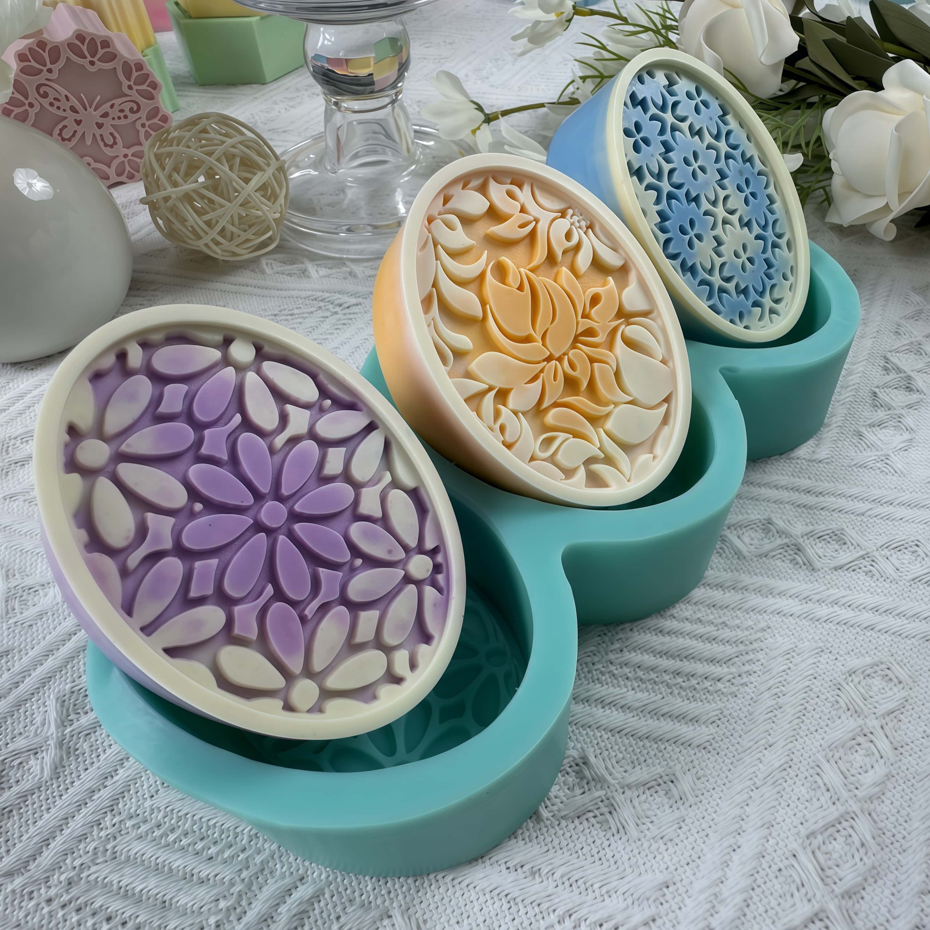 Ovale bloem zeep mallen DIY si - Soap Making Books recensie en prijs