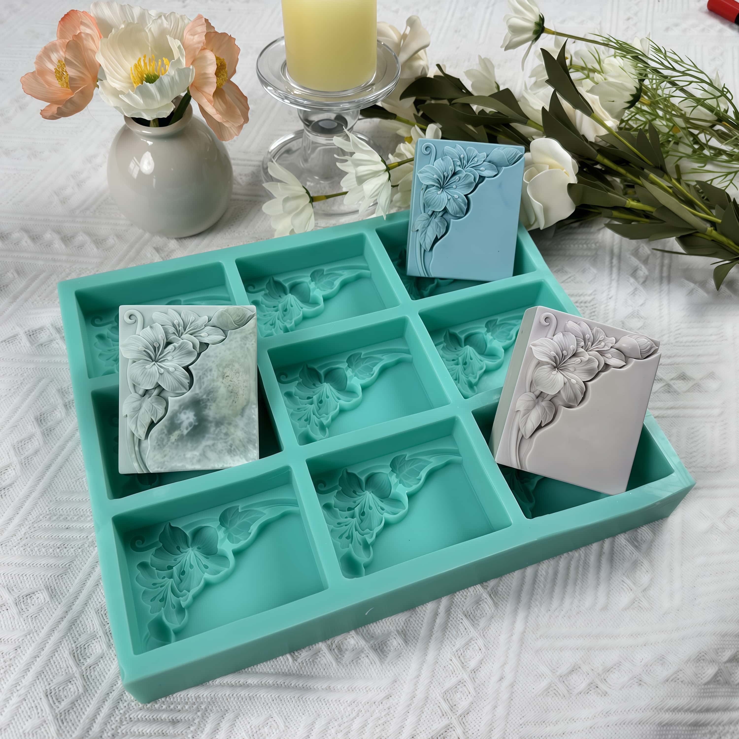9-holtes Tung Flower Soap Mold - Soap Making Books recensie en prijs